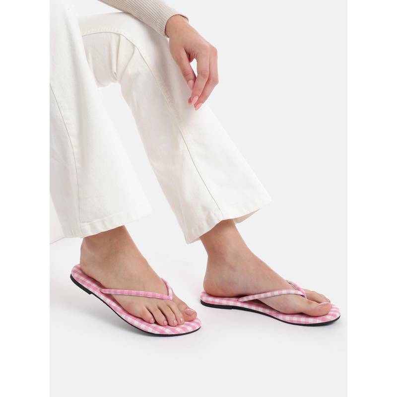 Zori World Hawaii - Checkered Pink Flats (EURO 35)