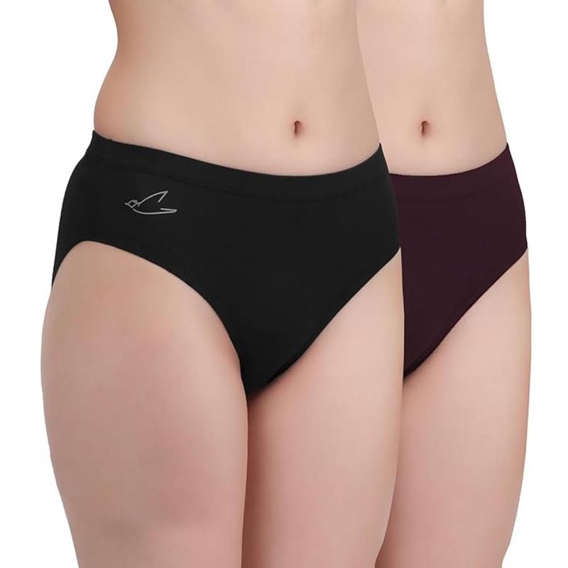 FREECULTR Womens Micro Modal Mid Rise Hipster with Medium Rear Coverage (Pack of 2) (L)