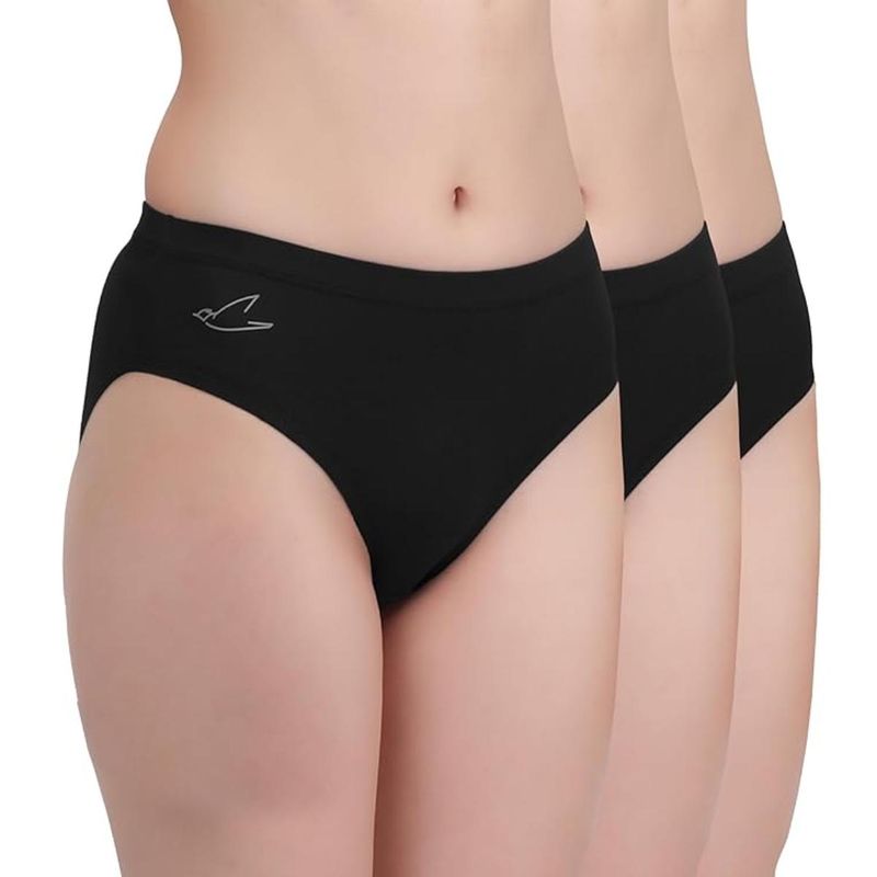 FREECULTR Womens Micro Modal Mid Rise Hipster with Medium Rear Coverage (Pack of 3) (M)