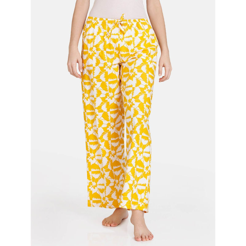 Zivame Retro Flaunt Women Pyjama - Symphonic Sunset-Yellow (XS)