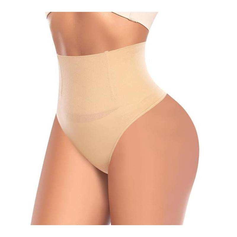 BRACHY Women Tummy Control Thong Panties Shapewear for Seamless Shaping Body Underwear - Beige (M)