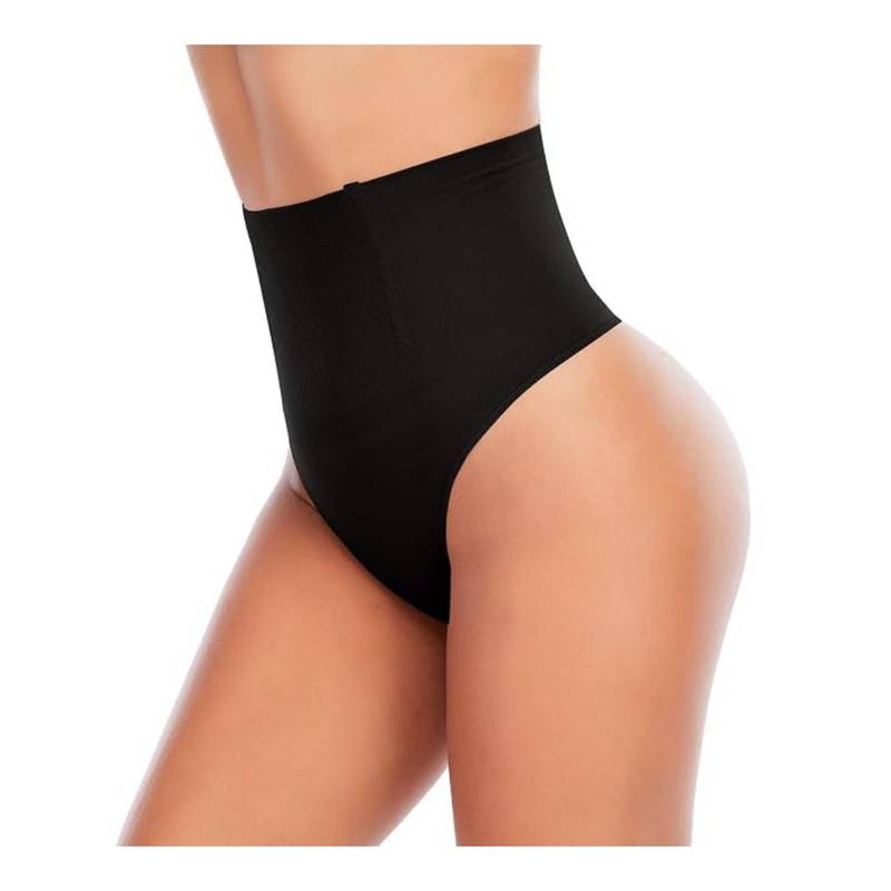 BRACHY Women Thong Tummy Control Panties Shapewear - Black (M)