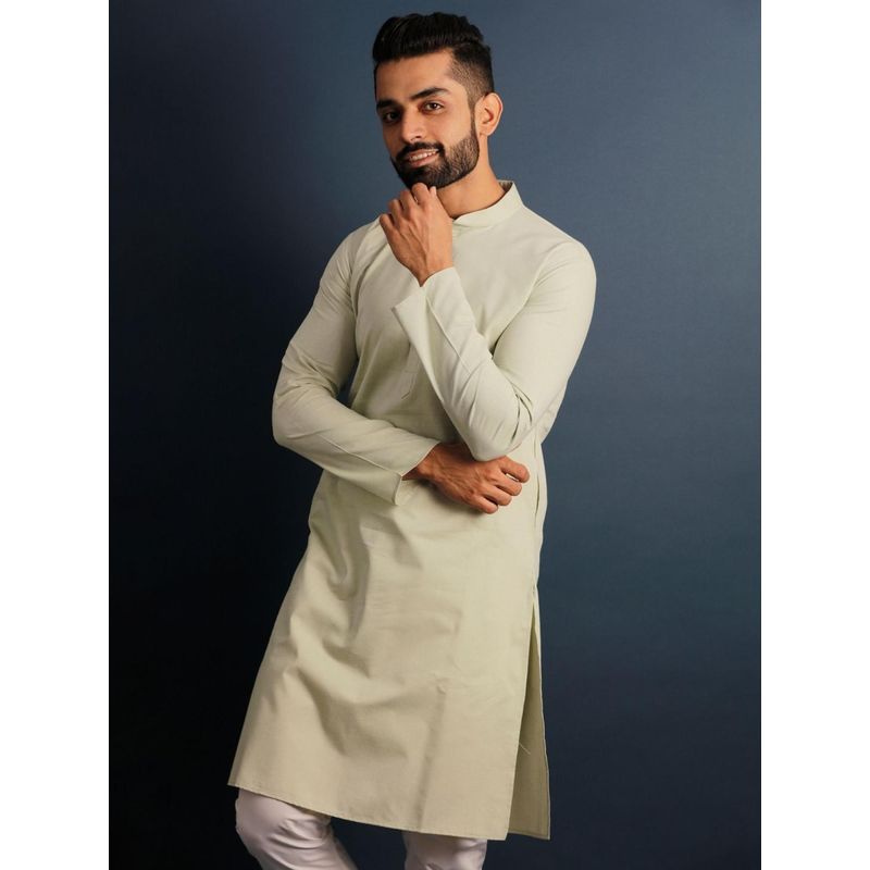 Lightpole Men Ethnic Green Classic Kurta (S)