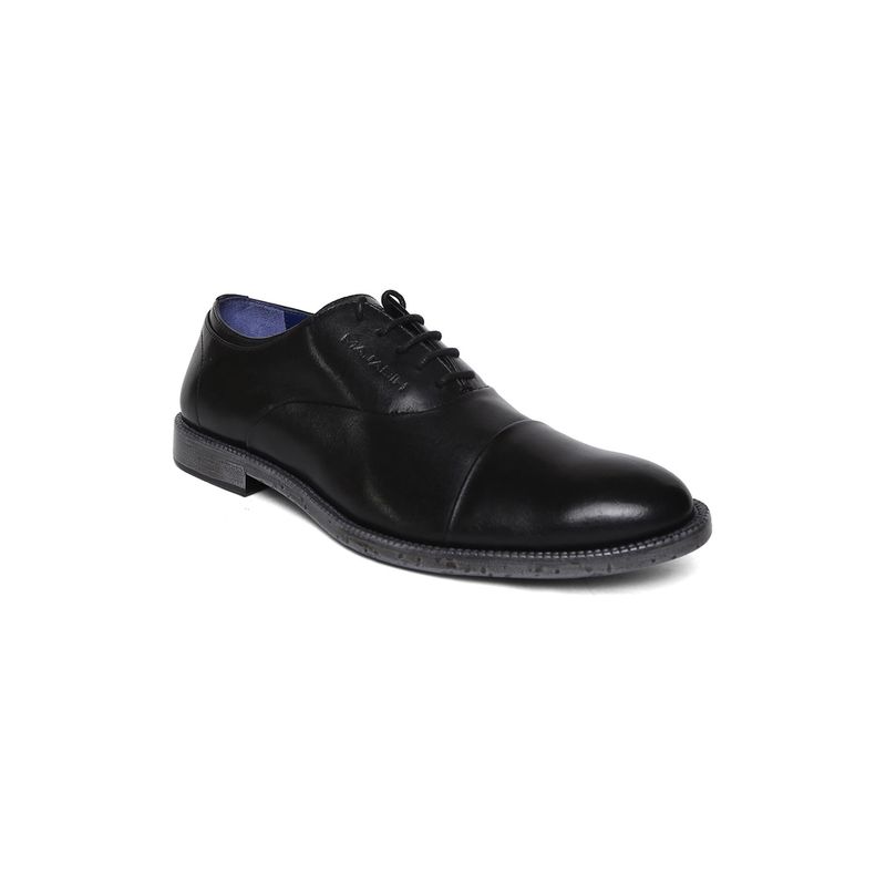 MASABIH Genuine Leather Black Casual Oxford Shoes for Men (EURO 42)