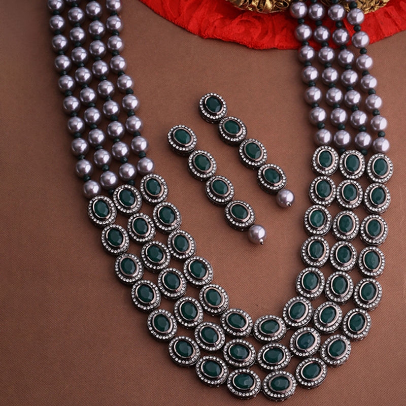 Voylla Traditional Kundan Black Rhodium 
