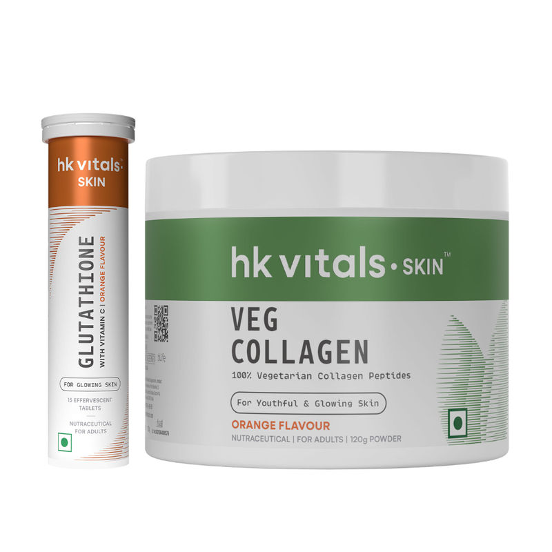 Buy HealthKart Hk Vitals Veg Collagen & Glutathione Powder - Orange Online