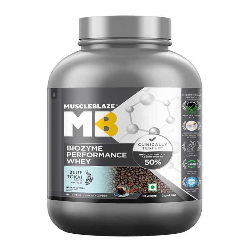 MuscleBlaze Biozyme Performance Whey Protein (Blue Tokai Coffee)