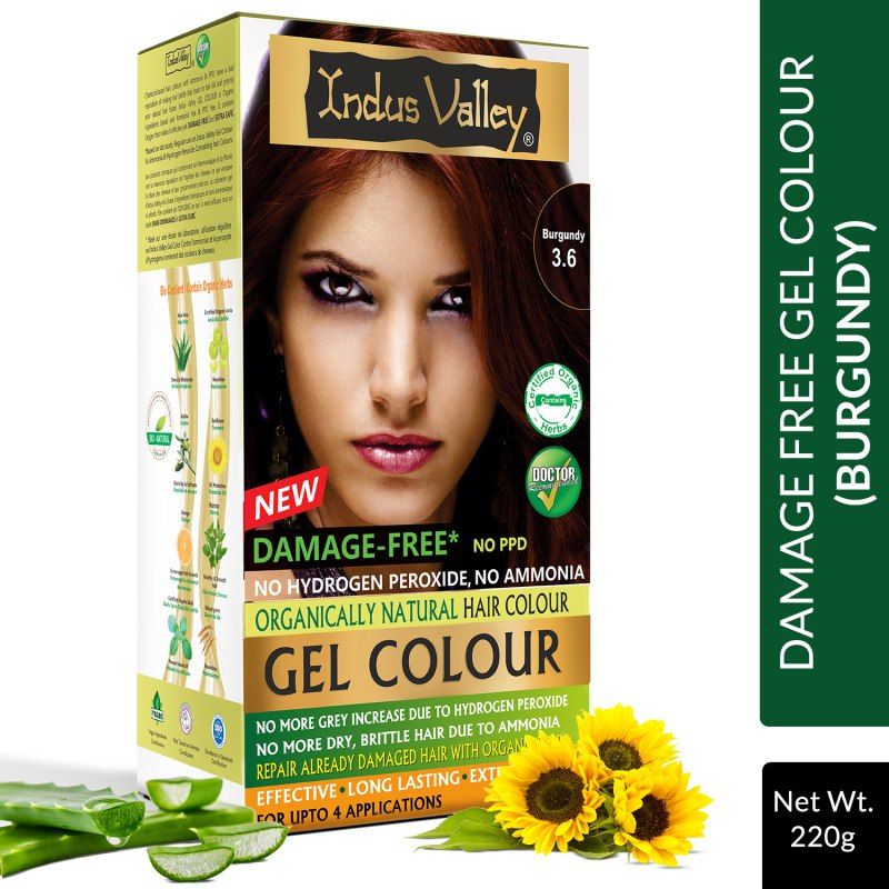 Indus Valley Organically Natural Gel Hair Color - Burgundy