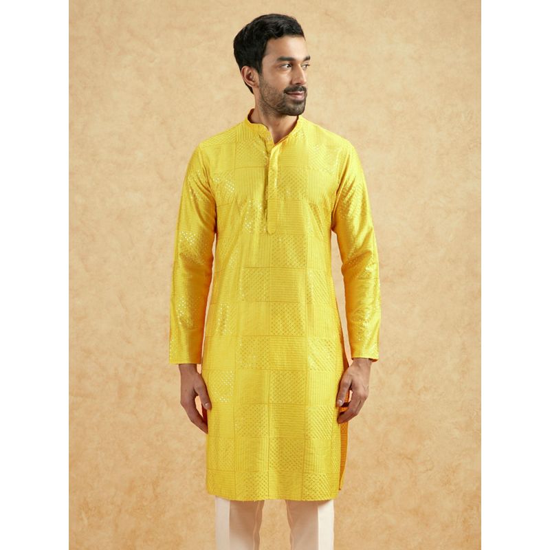KISAH Men Yellow Kurta (42)