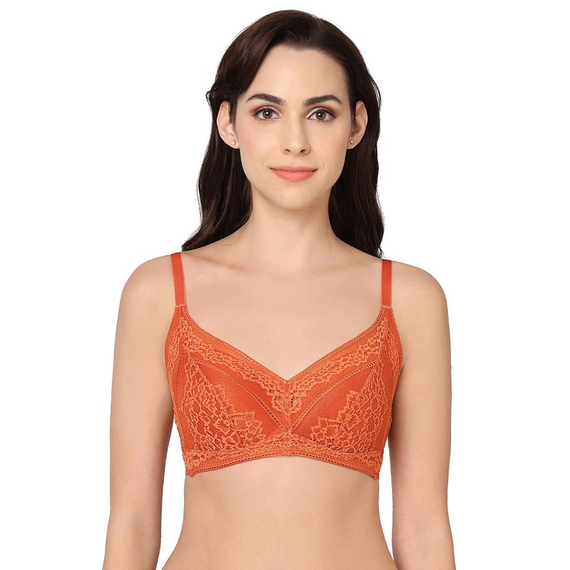 Wacoal Lucy Padded Non-Wired Medium Coverage Fashion Bra Orange (32B)