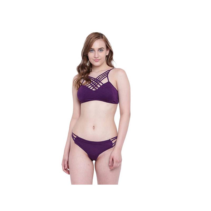 La Intimo SeaOath Bikini and Panty Resort/Beach Wear - Purple (L)