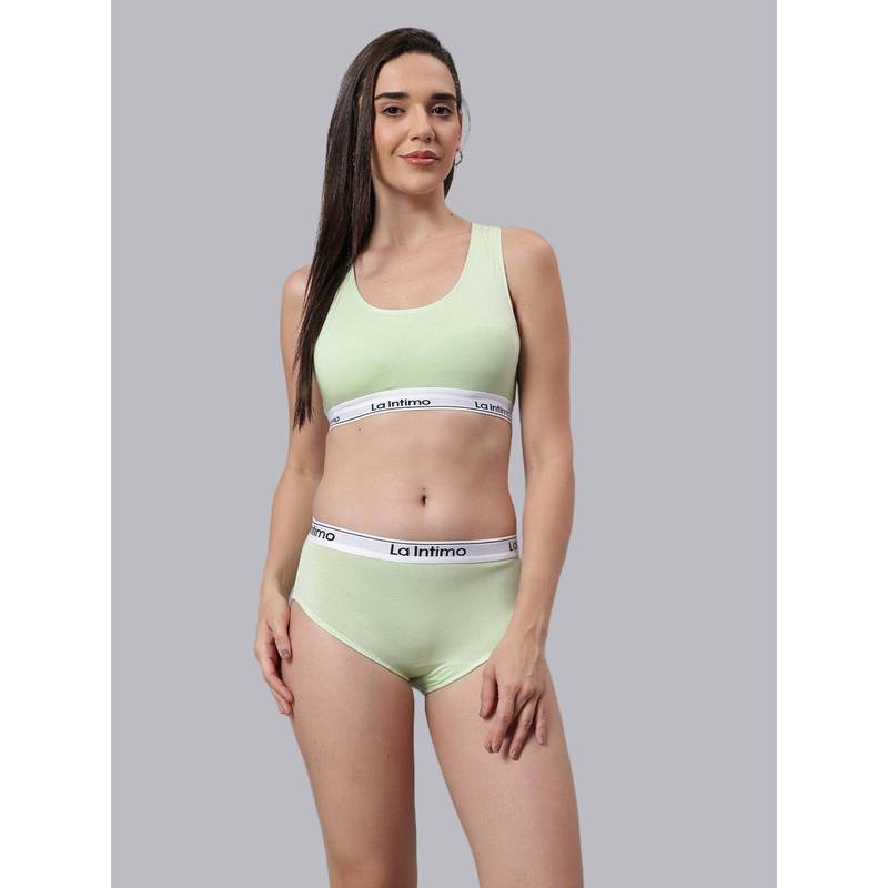 La Intimo Laidback Hipster Racerback Combo Set - Green (XS)