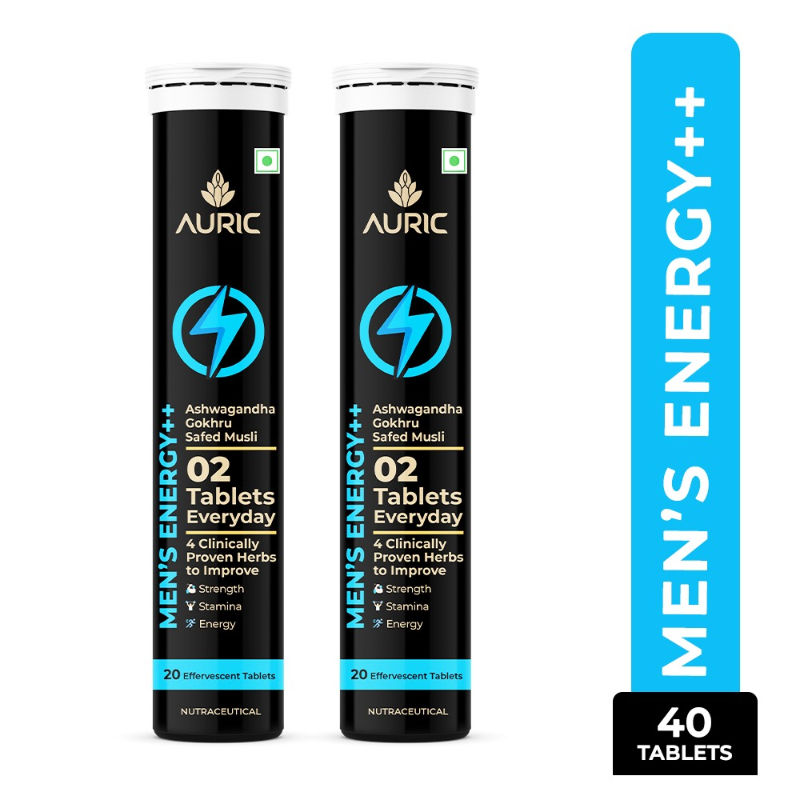 Auric Men's Energy++ Testosterone Booster Sexual Enhancer Effervescent Tablets