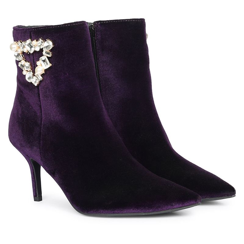 Saint G Womens Purple Leather Ankle Boots (EURO 36)