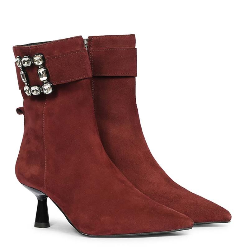Saint G Womens Red Leather Ankle Boots (EURO 36)