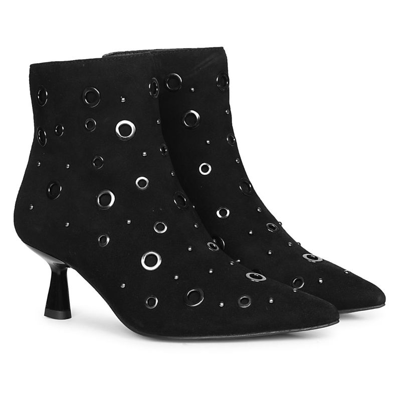 Saint G Womens Black Suede Leather Ankle Boots (EURO 36)