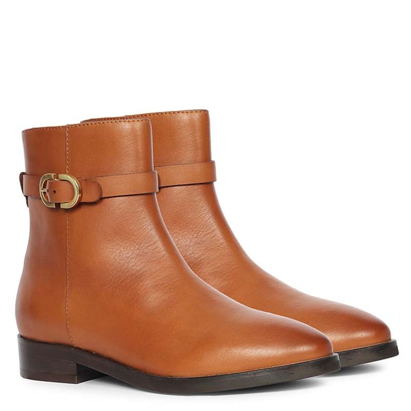 Saint G Womens Tan Leather Ankle Boots (EURO 36)