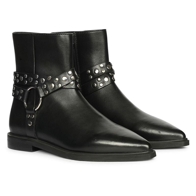 Saint G Womens Black Leather Ankle Boots (EURO 40)