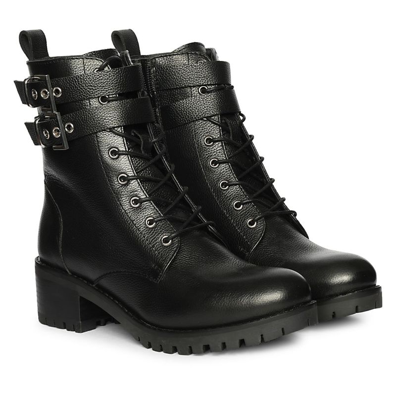 Saint G Womens Black Leather Ankle Boots (EURO 36)