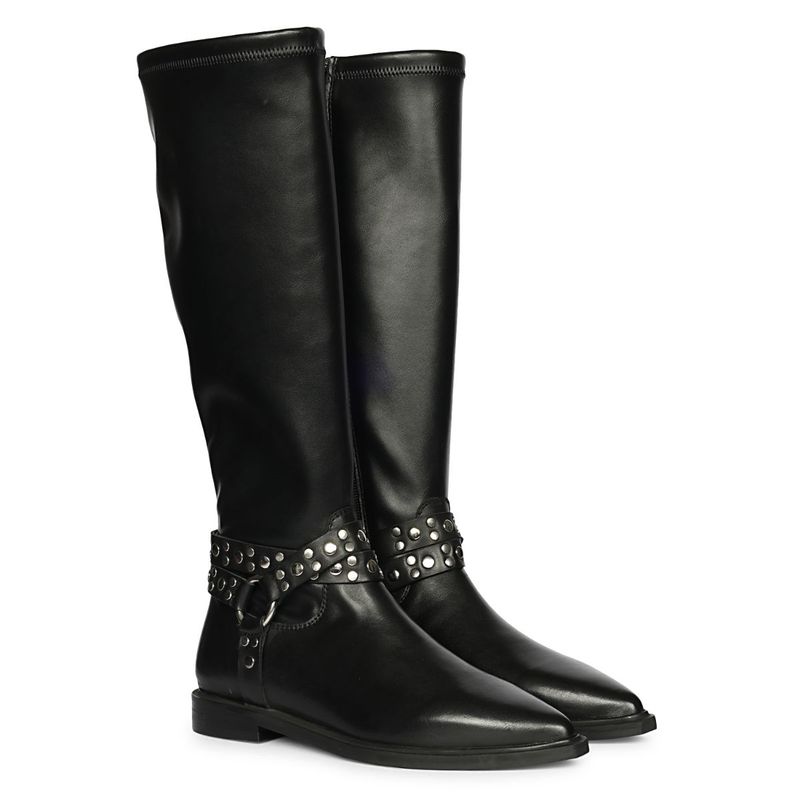 Saint G Womens Black Leather Long Boots (EURO 36)