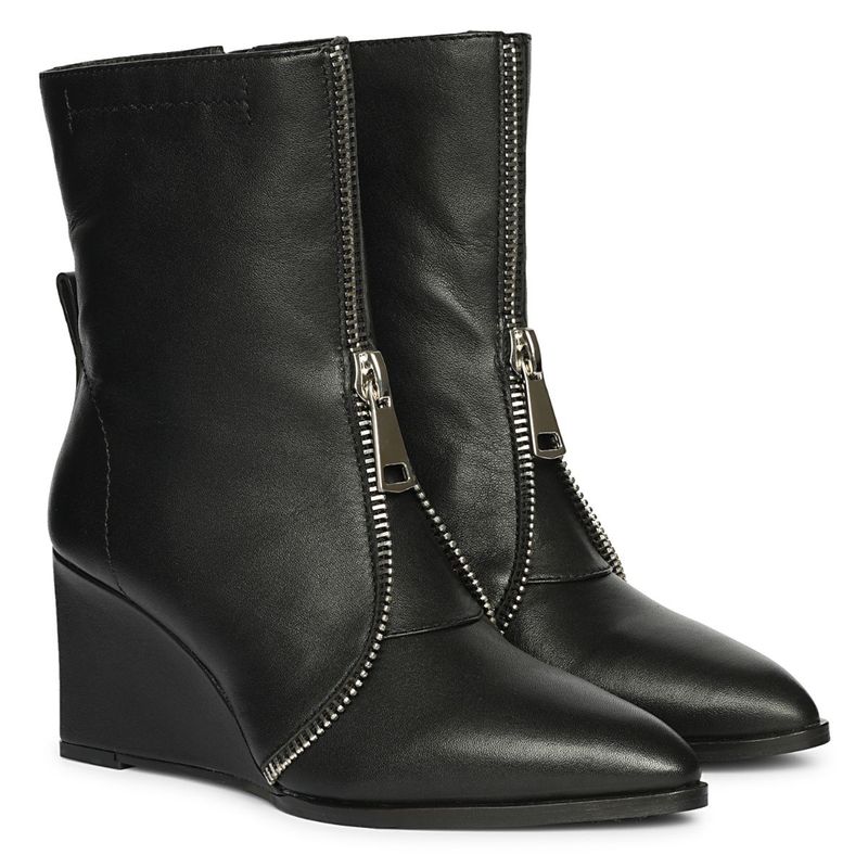 Saint G Womens Black Leather Wedge Boots (EURO 36)