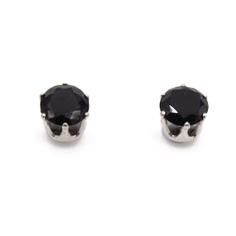 Buy OOMPH Jewellery Pair Of Black Stone Silver Stainless Steel Magnetic Stud Earrings For Men Boys Online