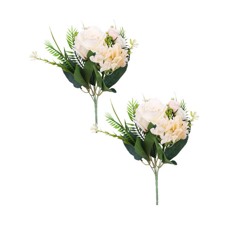Buy Tayhaa Pink & Green 2 Pieces Rose Artificial Flower Online
