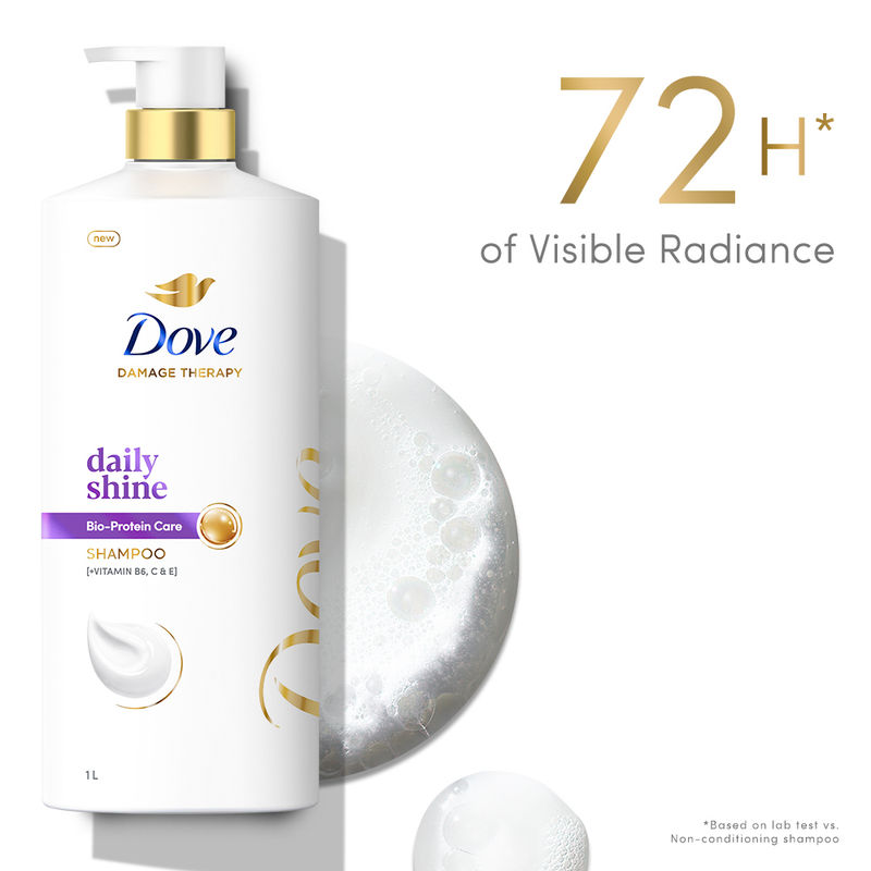 Dove Daily Shine Shampoo for Damaged or Frizzy Hair Makes Hair Soft Shiny and Smooth