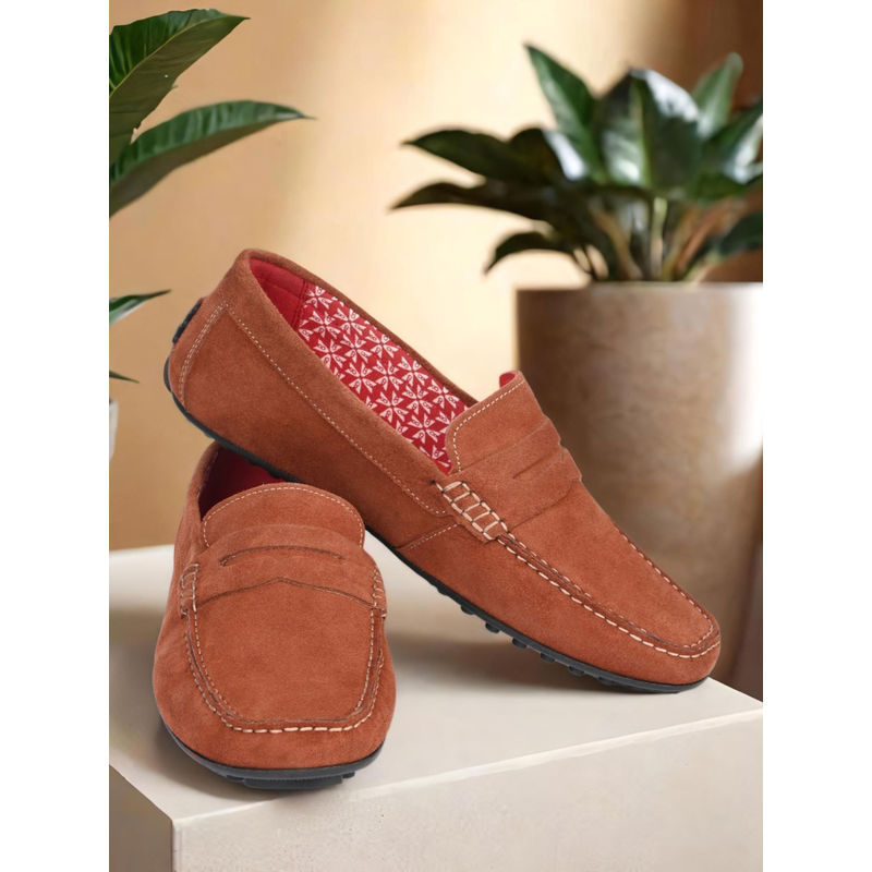 V8 by Ruosh The Seti Tan Suede Men Casual Loafers (EURO 40)