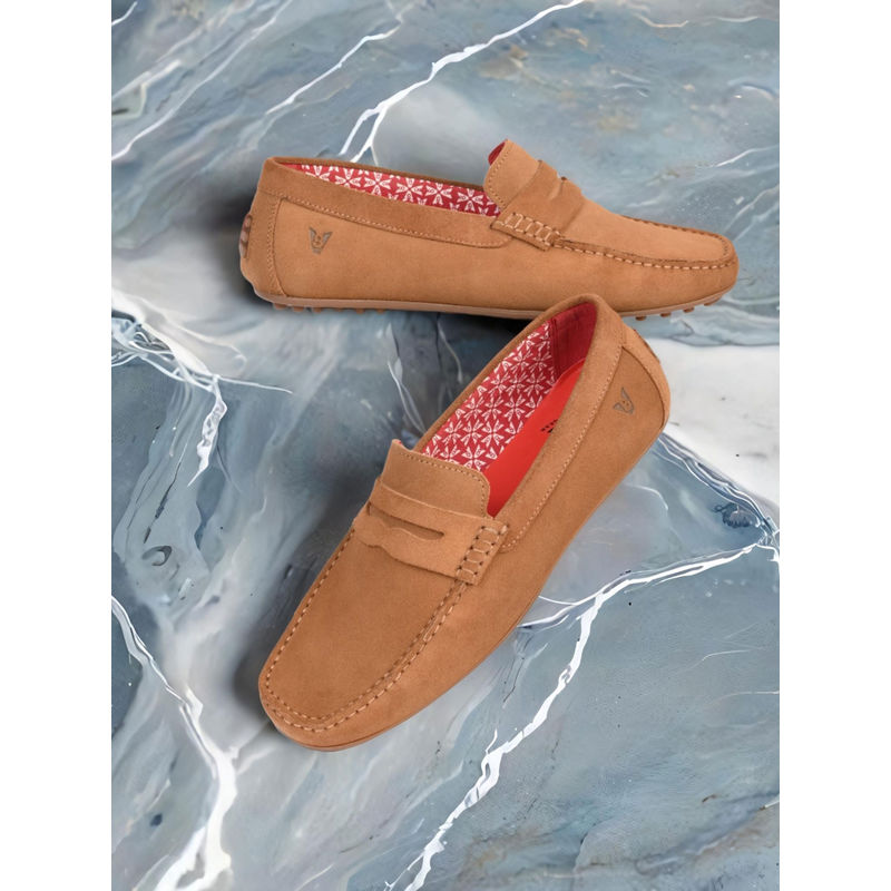 V8 by Ruosh The Seti Tan Suede Men Casual Loafers (EURO 40)