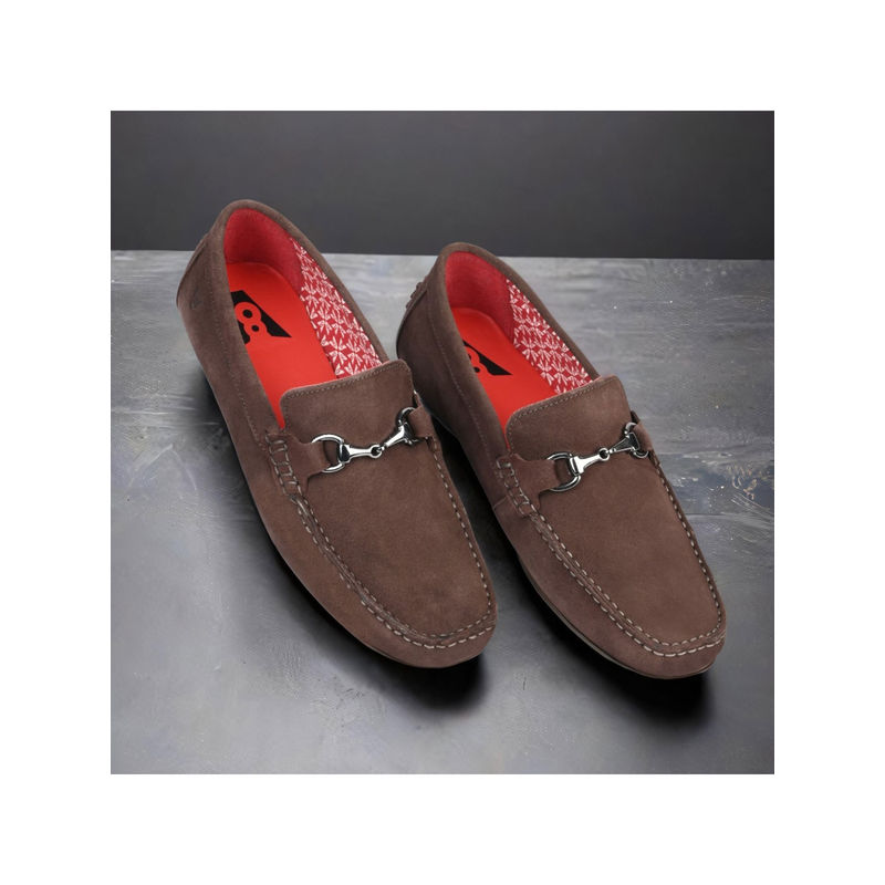 V8 by Ruosh The Seti Brown Suede Men Casual Loafers (EURO 40)
