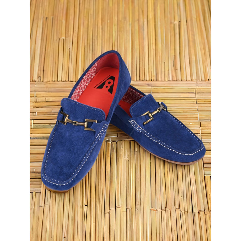 V8 by Ruosh The Seti Blue Suede Men Casual Loafers (EURO 40)