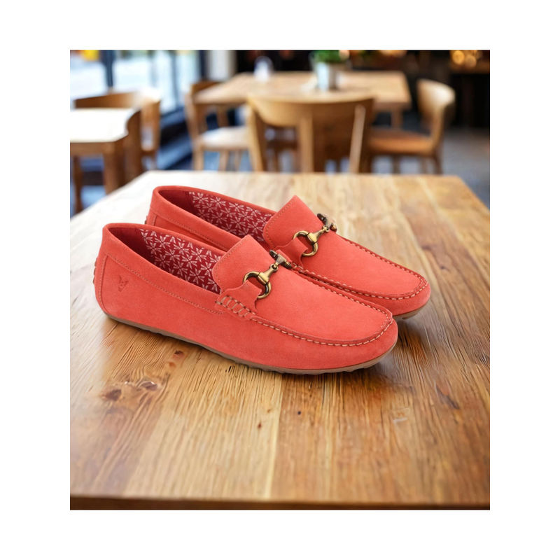 V8 by Ruosh The Seti Red Suede Men Casual Loafers (EURO 40)
