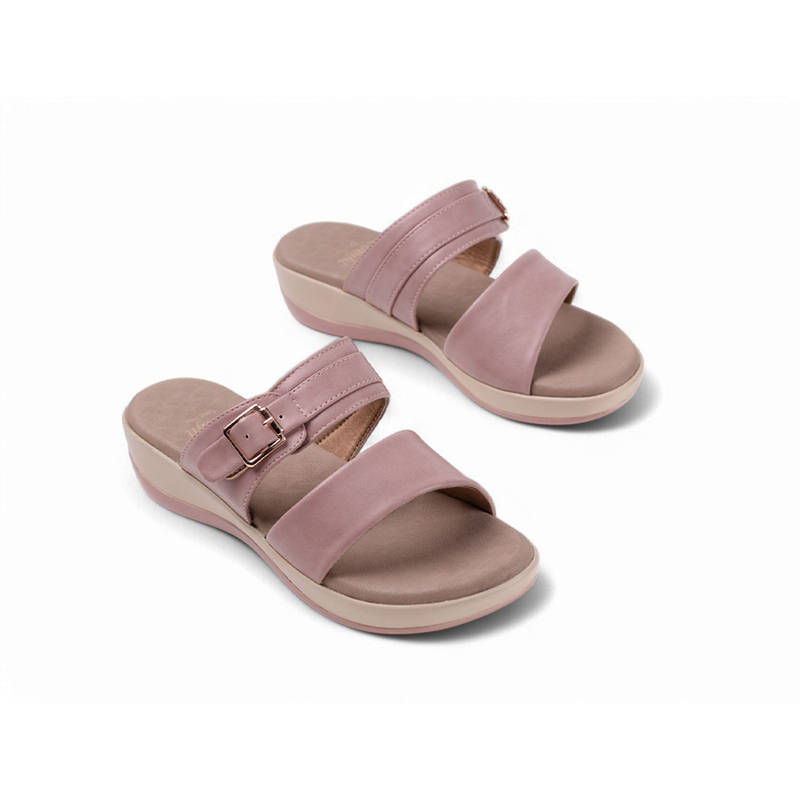 Coral Haze Pink Vegan Leather Women Sandals (UK 5)