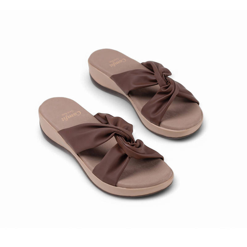 Coral Haze Brown Vegan Leather Women Sandals (UK 7)