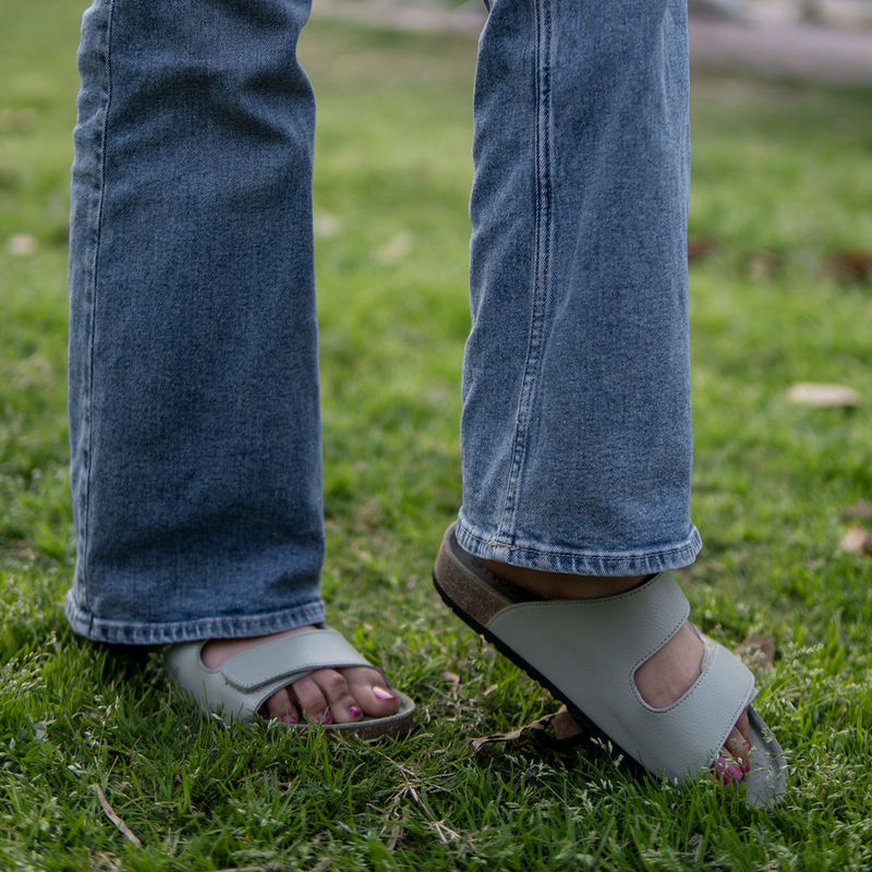 NoStrain Parallel Cork Sandals - Subtle Green (UK 3)