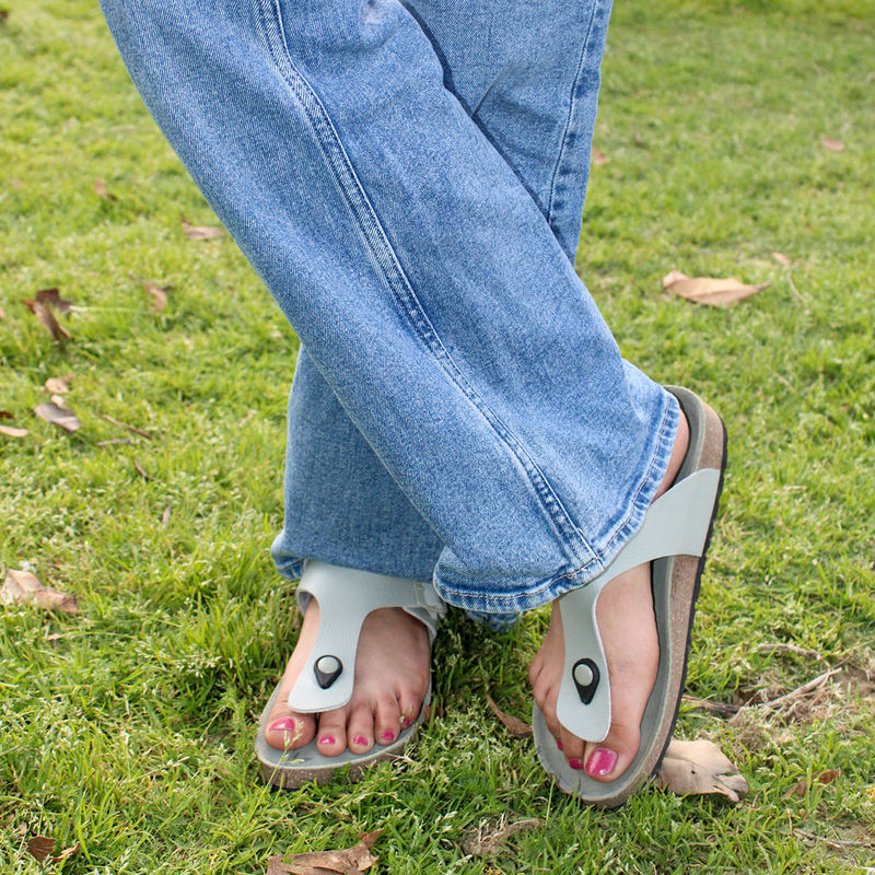 NoStrain Thong Cork Sandals - Subtle Green (UK 6)