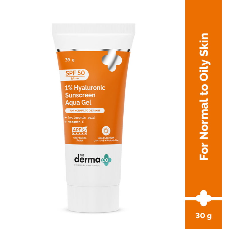 The Derma Co 1% Hyaluronic Sunscreen Spf 50 Pa+++ Aqua Gel For Normal To Oily Skin