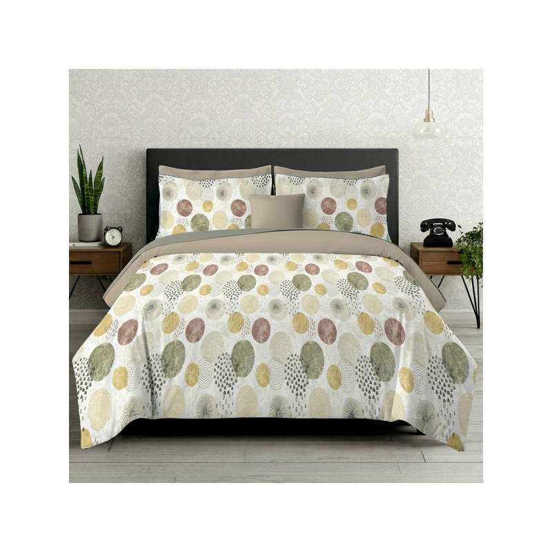 LANE LINEN White Symphony Cotton Bedsheet with 2 Pillow Covers (Double)