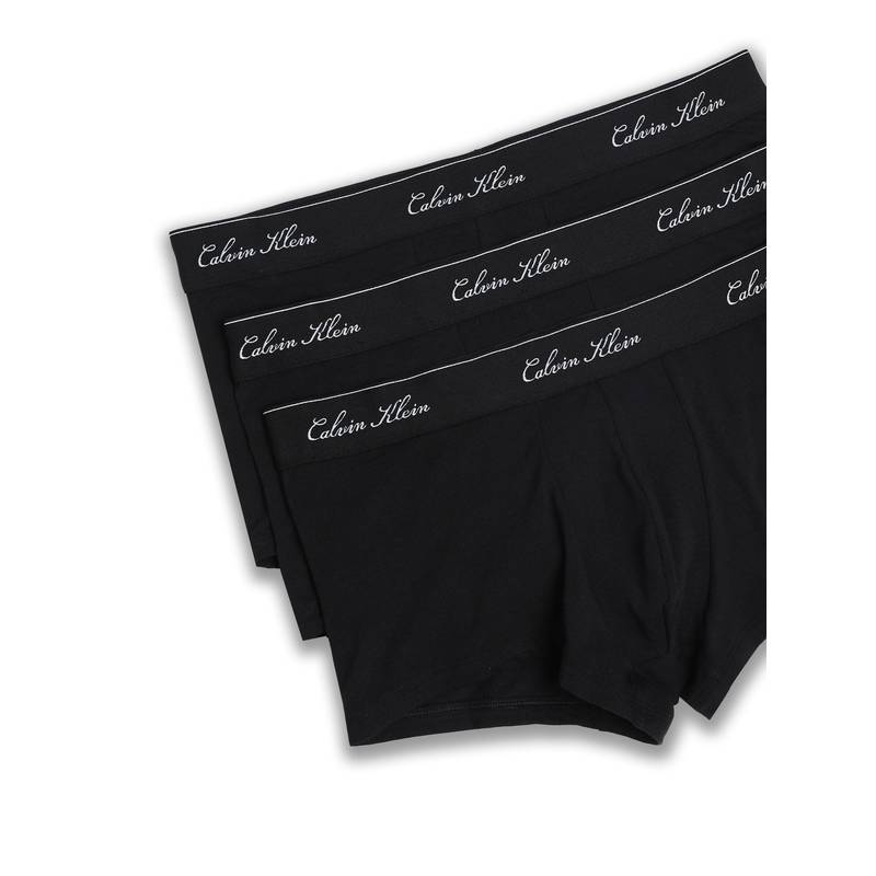 Calvin Klein Black Solid Low Rise Trunks (Pack of 3) (L)