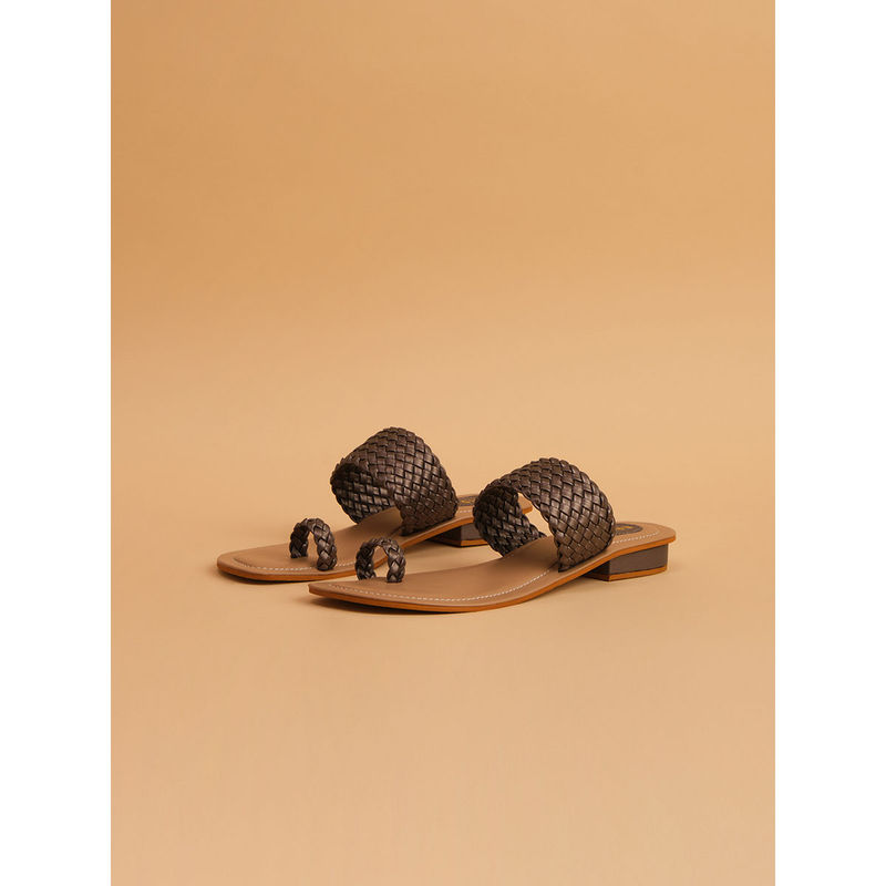 Eridani Woven Gunmetal Charvi Flats (UK 4)