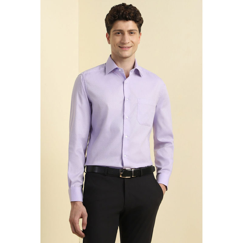 Allen Solly Men Lavender Regular Fit Solid Full Sleeves Formal Shirt (39)