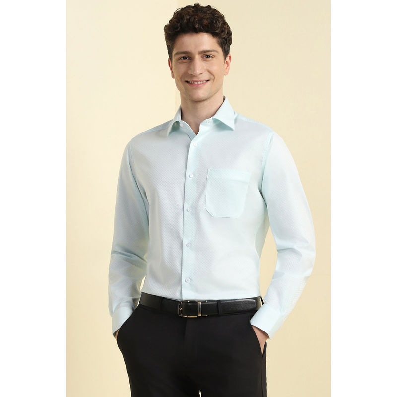 Allen Solly Men Light Blue Regular Fit Check Full Sleeves Formal Shirt (39)