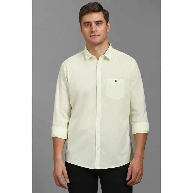 Louis Philippe Men Yellow Slim Fit Solid Full Sleeves Casual Shirt (39)