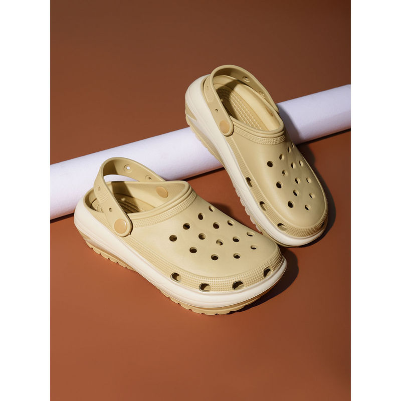 Truffle Collection Beige Solid Clogs(UK 6)