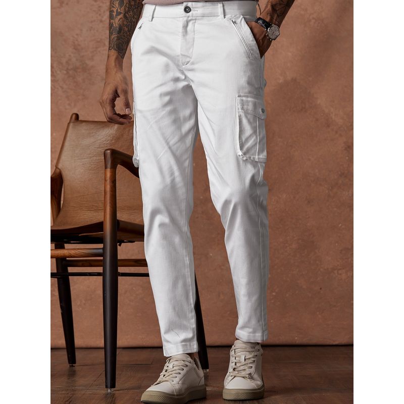 Andamen White Mens Cargo Pant Regular Fit (34)