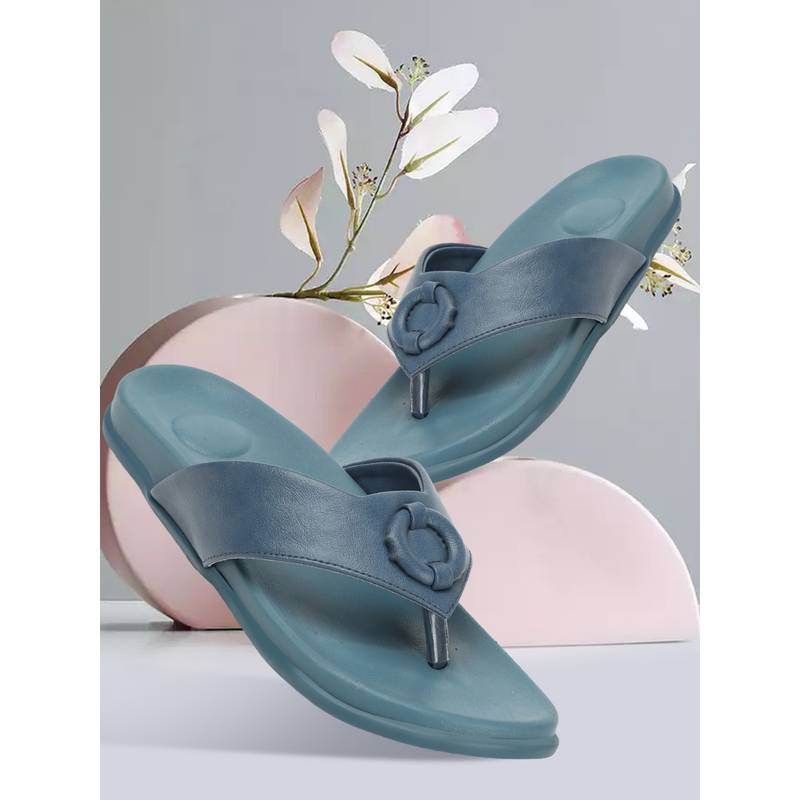 ELLE Navy Blue Women Solid Plain Flats (EURO 36)