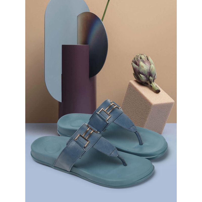 ELLE Navy Blue Women Solid Plain Flats (EURO 38)