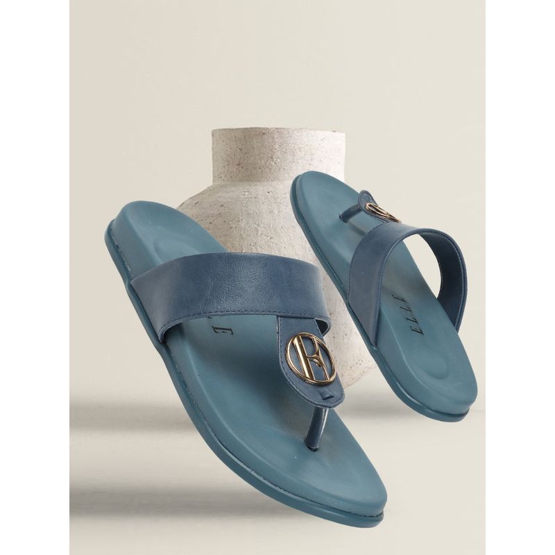 ELLE Navy Blue Women Solid Plain Flats (EURO 36)