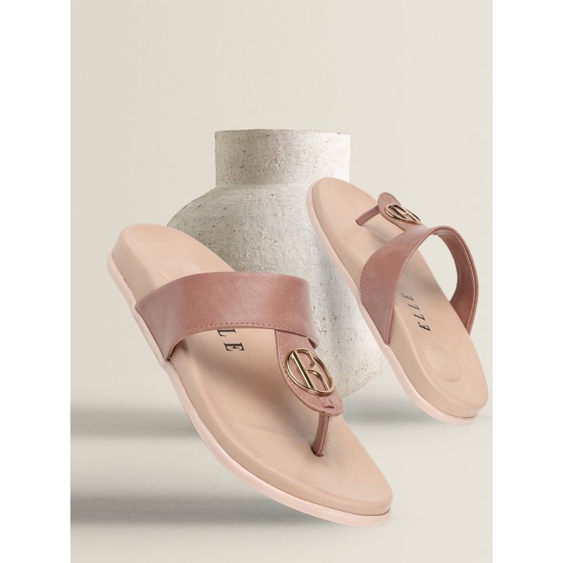 ELLE Peach Women Solid Plain Flats (EURO 36)
